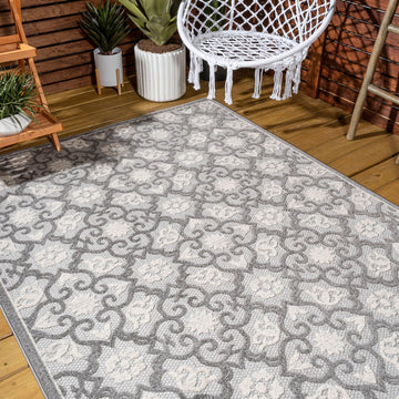Gallia Tile Trellis High-low Indoor/outdoor Area Rug